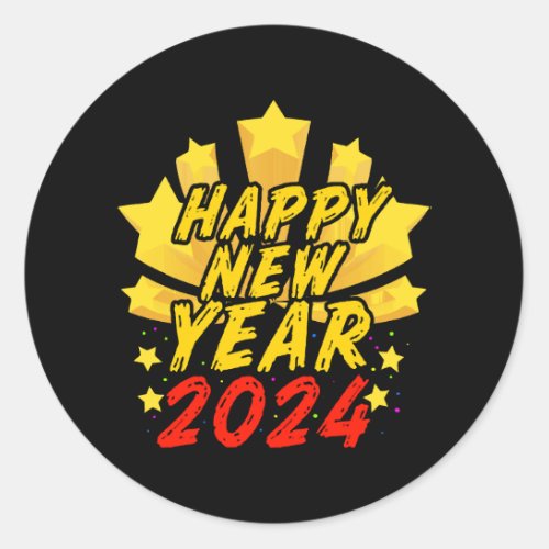 Happy New Year 2024  Classic Round Sticker