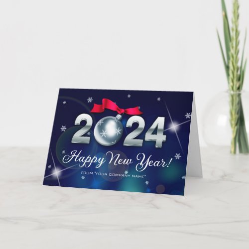 Happy New Year 2024 Custom Business Corporate Holiday Card