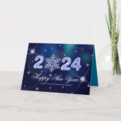 Happy New Year 2024 Custom Business Corporate Holiday Card