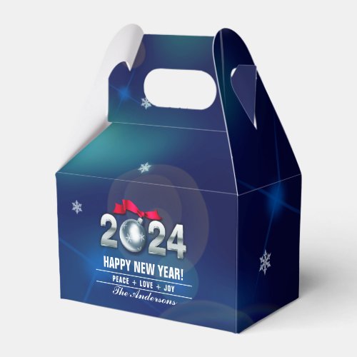 Happy New Year 2024 Elegant Festive  Favor Boxes