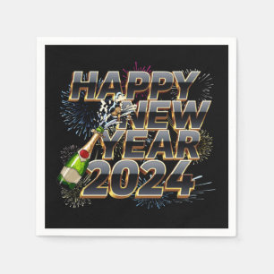Happy New Year 2024 Elegant New Year's Eve Party Napkins