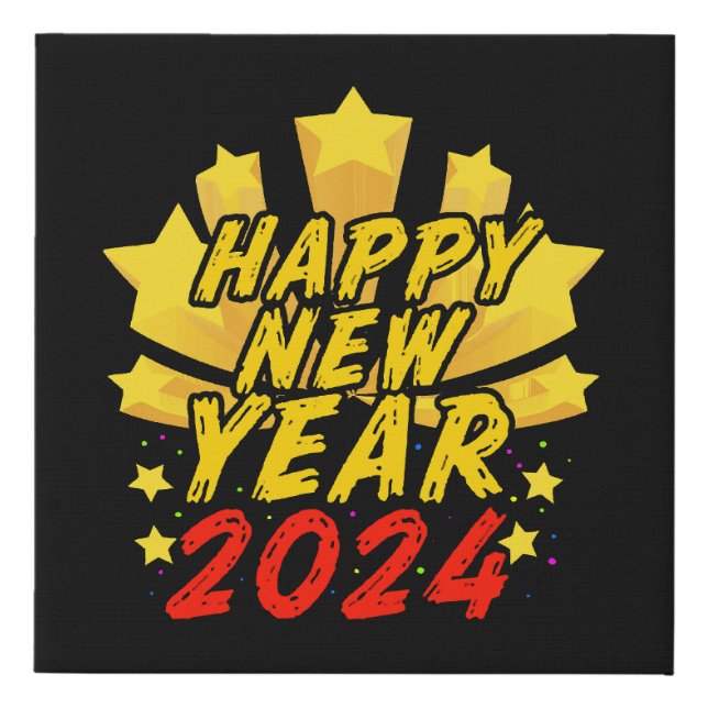 Happy New Year 2024  Faux Canvas Print (Front)