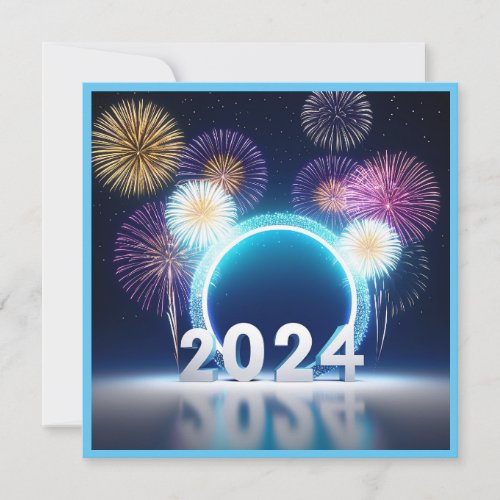 Happy New Year 2024 Flat Card