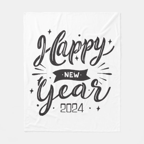 Happy new year 2024  fleece blanket