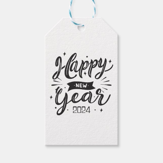 Happy new year 2024  gift tags (Front)