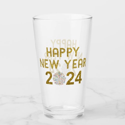 Happy New Year 2024 Glass