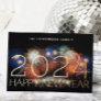 HAPPY NEW YEAR 2024 GOLD FIREWORKS PHOTO BACK FOIL HOLIDAY CARD