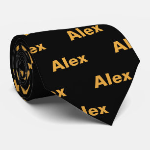 Happy New Year 2024 Golden Chinese Dragon Black Neck Tie