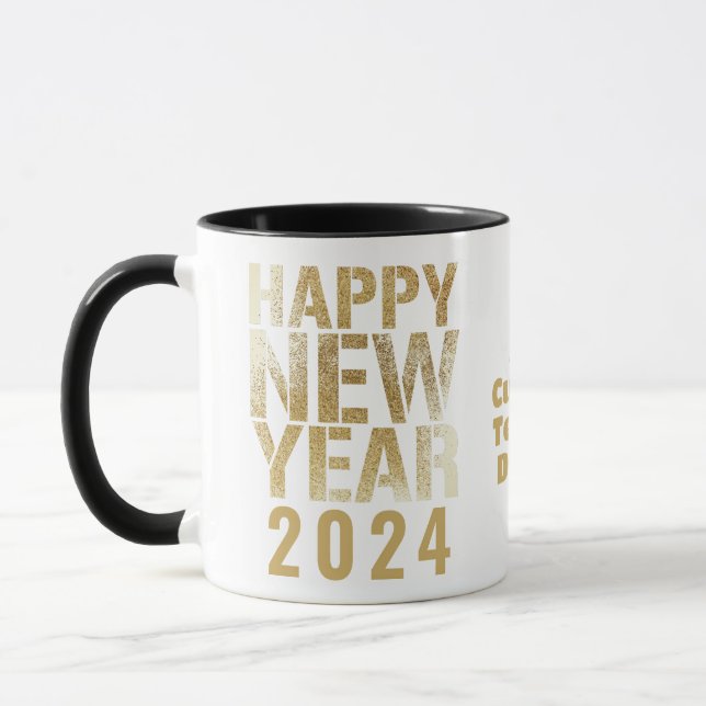 Happy New year 2024 Golden New years Party Mug (Left)