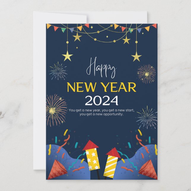 happy new year 2024 holiday card (Front)
