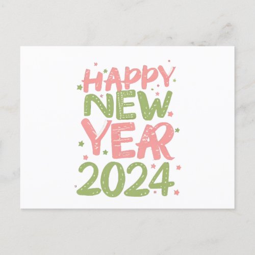 Happy New Year 2024 Holiday Postcard