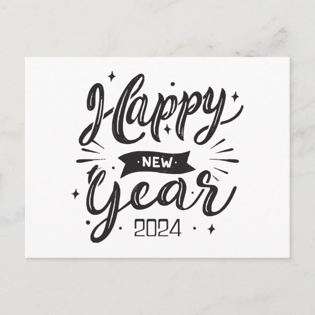 Happy new year 2024  holiday postcard (Front)