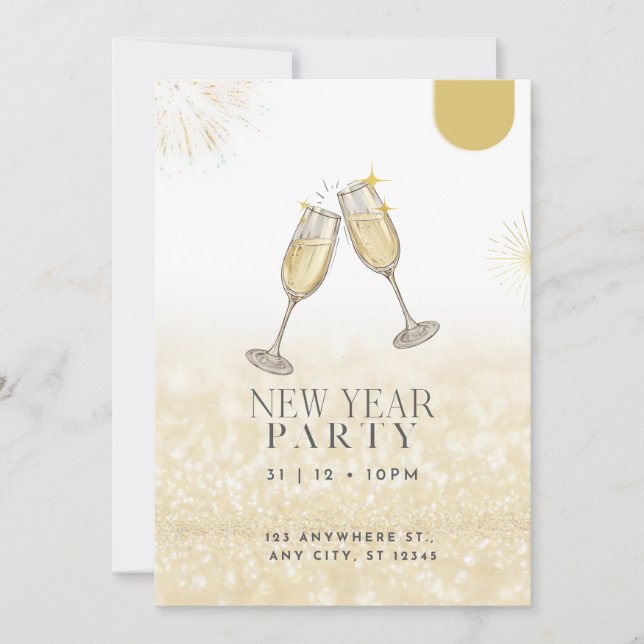 Happy New Year 2024 Invitation (Front)