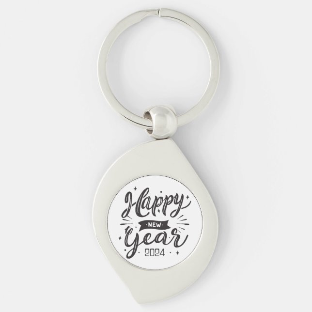 Happy new year 2024  keychain (Front)
