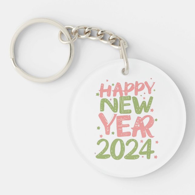 Happy New Year 2024 Keychain (Front)