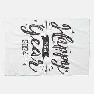 Happy new year 2024  kitchen towel