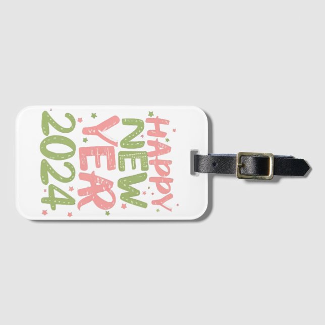 Happy New Year 2024 Luggage Tag (Front Horizontal)
