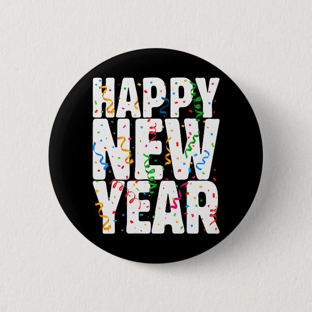 HAPPY NEW YEAR 2024 Matching Family New Years Eve Button (Front)