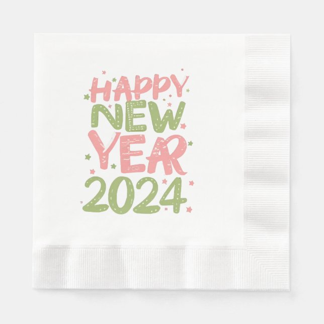 Happy New Year 2024 Napkins (Front)