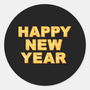 Happy New Year 2024 New Year Eve Party Supplies Classic Round Sticker