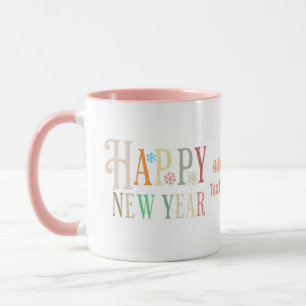Happy New year 2024 New years Eve Colorful Retro Mug