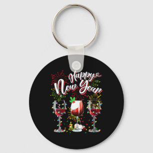 Happy New Year 2024 New Years Eve Fireworks Gles O Keychain