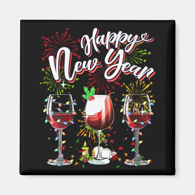 Happy New Year 2024 New Years Eve Fireworks Gles O Magnet (Front)