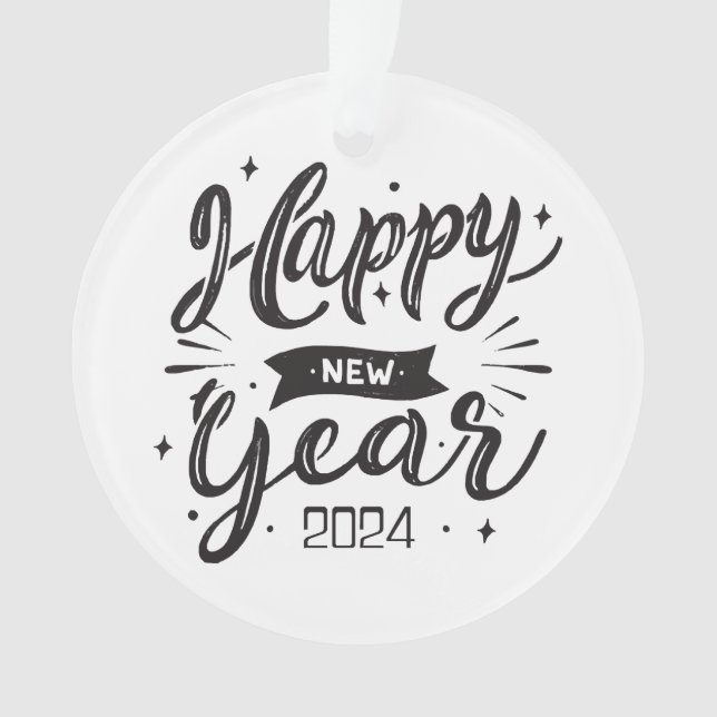 Happy new year 2024  ornament (Front)