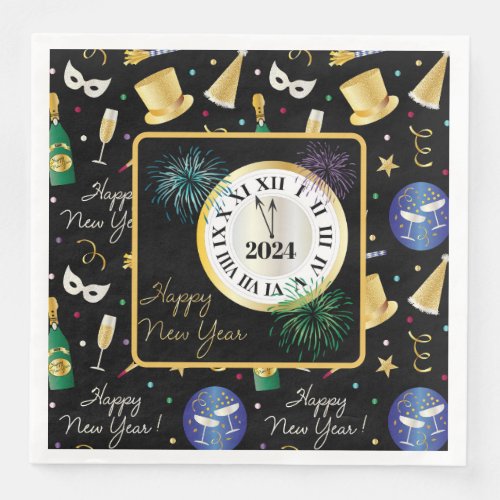 Happy New Year 2024 Paper Dinner Napkins