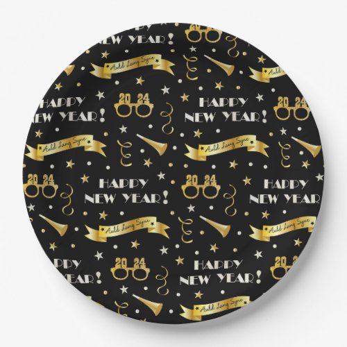 Happy New Year 2024  Paper Plates