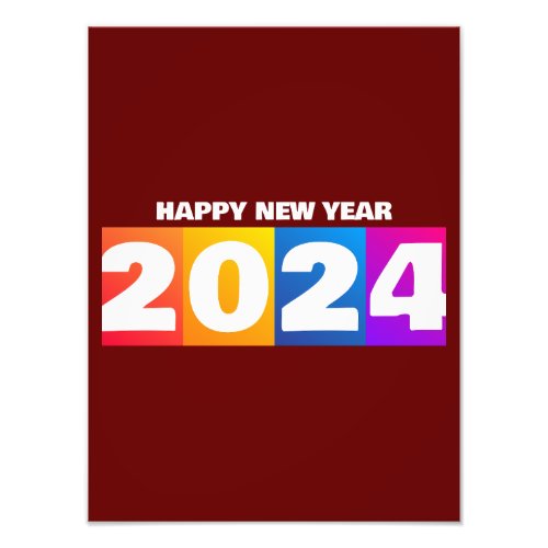 Happy New Year 2024  Photo Print