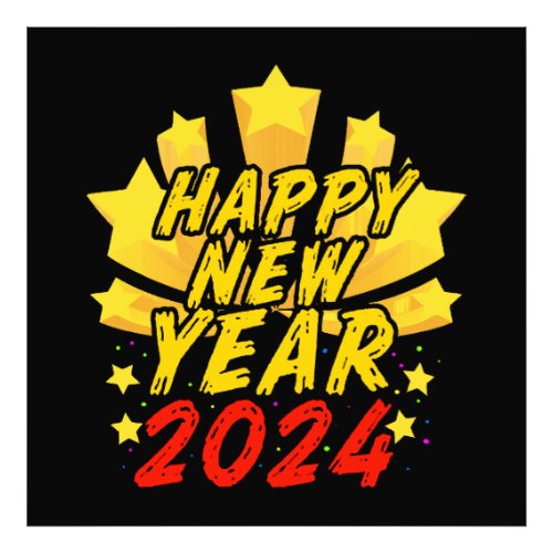 Happy New Year 2024  Photo Print