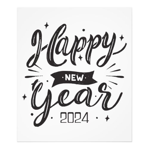 Happy new year 2024  photo print