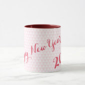 Happy New Year 2024 Pink Modern Elegant Tea Coffee Mug (Center)
