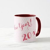 Happy New Year 2024 Pink Modern Elegant Tea Coffee Mug (Front Right)