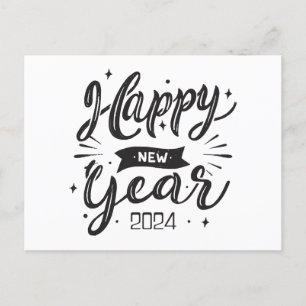 Happy new year 2024 postcard