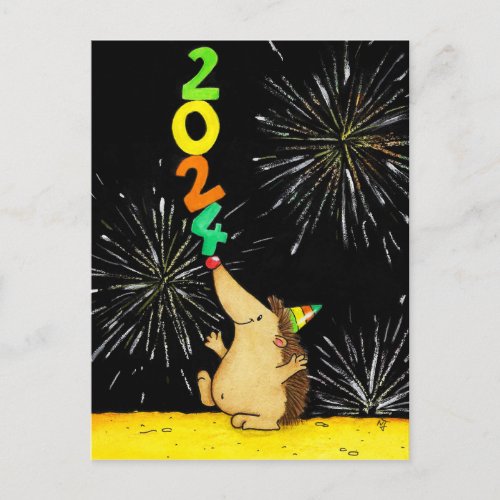 Happy New Year 2024 postcard