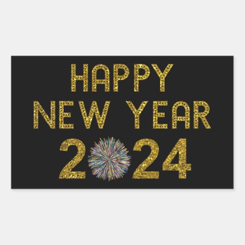 Happy New Year 2024 Rectangular Sticker