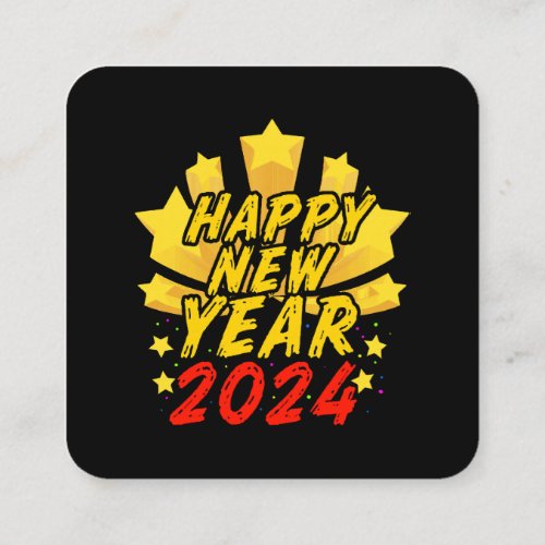 Happy New Year 2024  Square Business Card