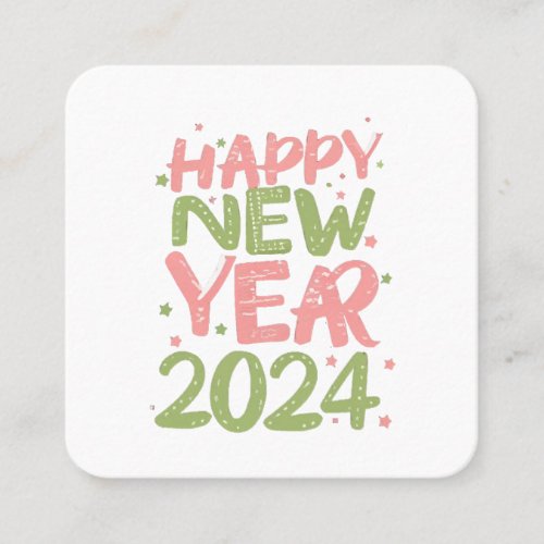 Happy New Year 2024 Square Business Card
