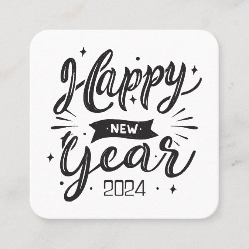 Happy new year 2024  square business card