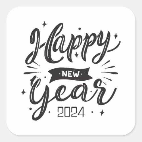 Happy new year 2024  square sticker