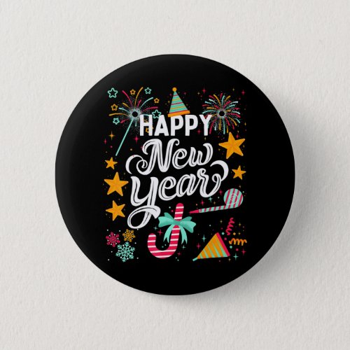 Happy New Year 2024 Supplies New Years Eve Party Button