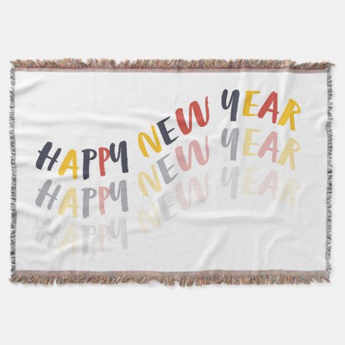 Happy New Year 2024 Throw Blanket