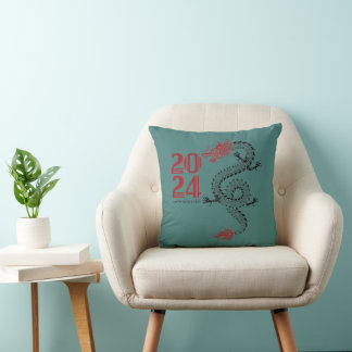 Happy New Year 2024 Throw Pillow