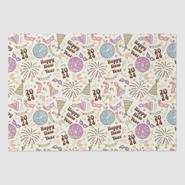 Happy New Year 2024 Tissue Paper (Front)