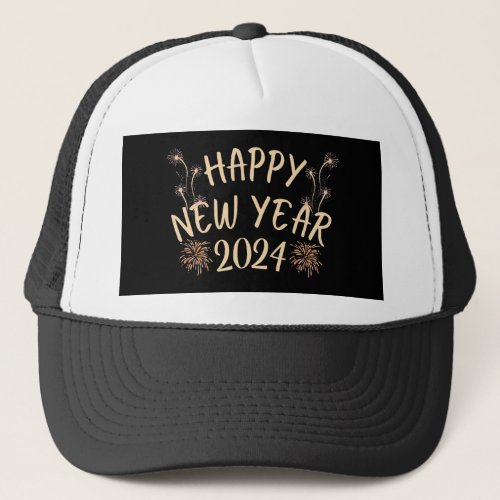 Happy New Year 2024 Trucker Hat