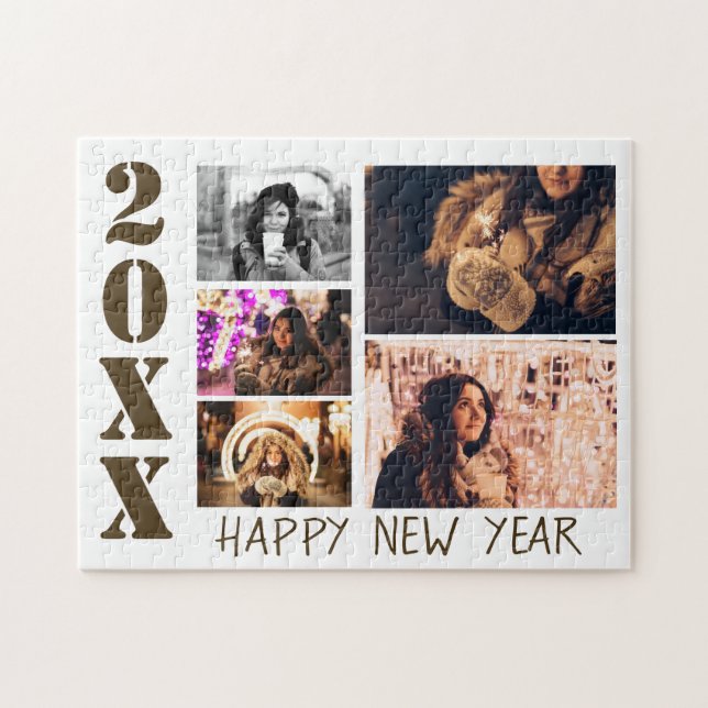 Happy New Year 2025 5 Photo Collage Jigsaw Puzzle (Horizontal)