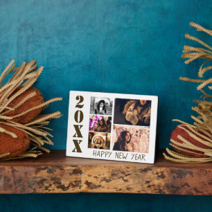 Happy New Year 2025 5 Photo Collage Plaque