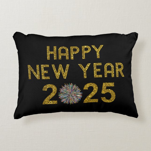 Happy New Year 2025 Accent Pillow (Front)